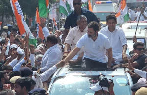 कांग्रेस ने Haryana में सरकार बनाने का किया दावा, Rahul Gandhi ने Bahadurgarh में निकाला रोड शो