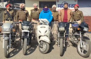 जालंधर कमिश्नरेट पुलिस ने 5 चोरी की मोटरसाइकिलों सहित आरोपी को किया गिरफ्तार