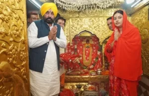 CM Bhagwant Mann ने पत्नी सहित मां नैना देवी के दरबार में टेका माथा, प्रदेश की खुशहाली की मांगी दुआ