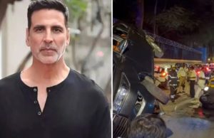 Akshay Kumar के काफिले की गाड़ी ऑटो से टकराई, उड़े परखच्चे, देखें वीडियो