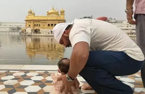 हॉकी कप्तान हरमनप्रीत परिवार संग गोल्डन टेंपल में माथा टेका:प्रो लीग के बाद अमृतसर पहुंचे, देश की तरक्की के लिए की अरदास