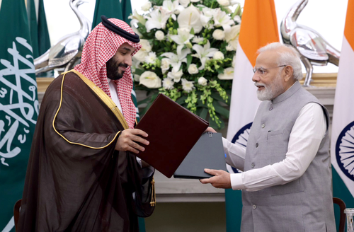 Mohammed bin Salman bin Abdulaziz Al Saud with pm
